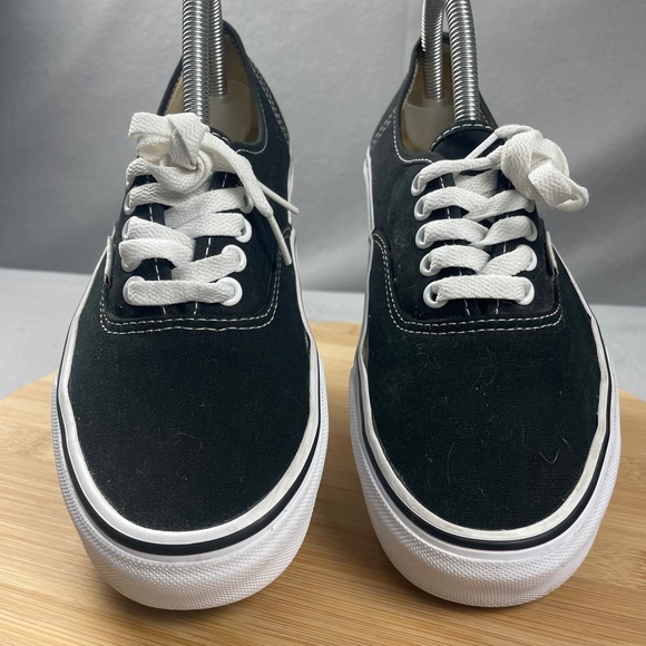 Vans Authentic Black Canvas Low Top Sneakers Shoes Men 7 Women 8.5 - Picture 6 of 11
